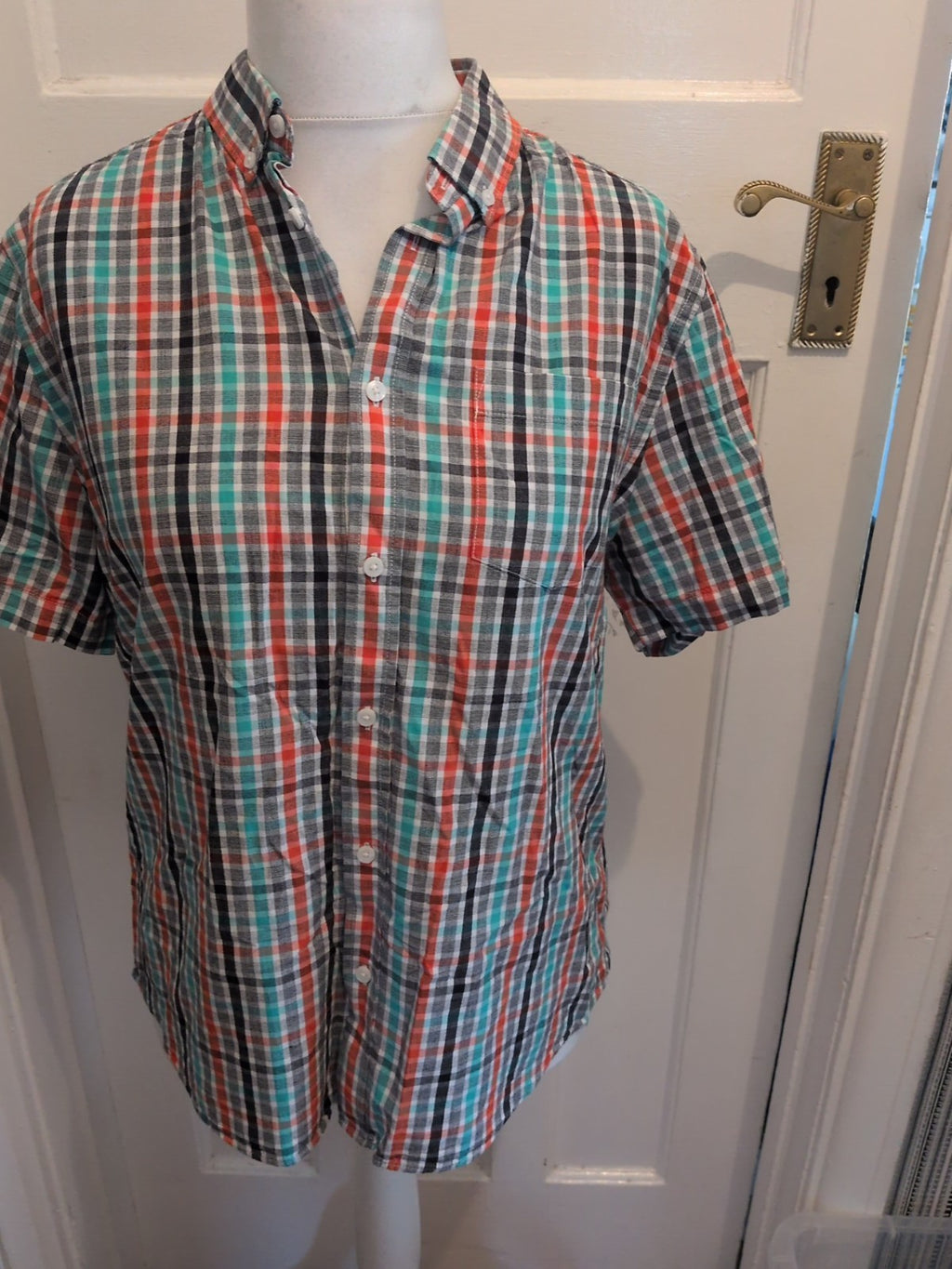 George Casual Outfitters Large Multi Check Short Sleeve Shirt