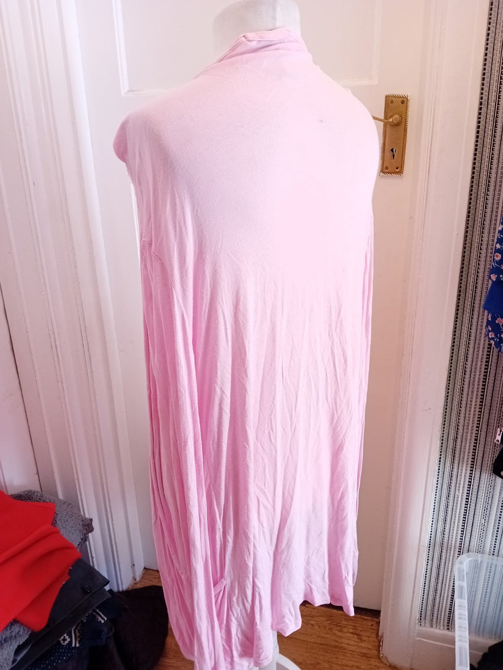 Liquid Medium Pink Long Sleeve Open Blouse