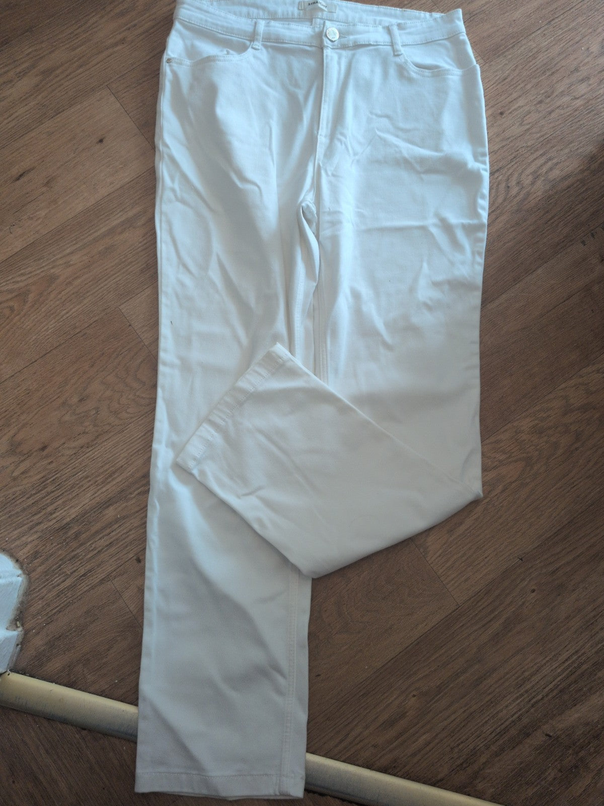 Marks And Spencer 16R Straight Denim Jeans White(Small Mark On Crutch, Looks Li