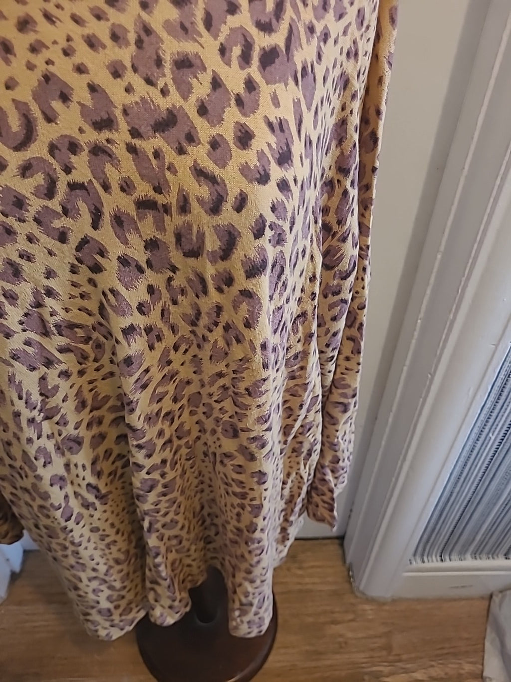Ladies Destella Size For All Beige Leopard Print Long Sleeve Blouse