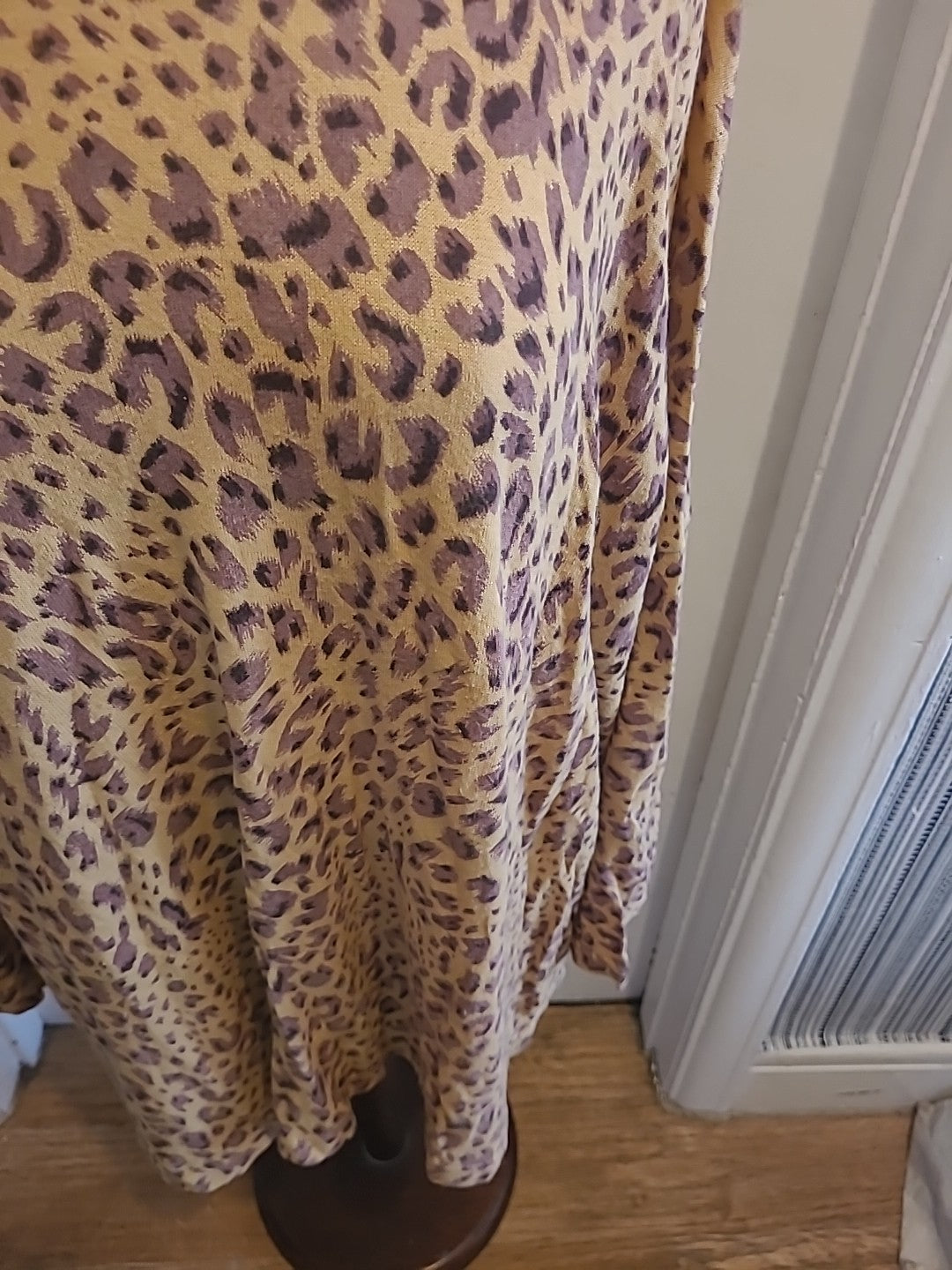 Ladies Destella Size For All Beige Leopard Print Long Sleeve Blouse