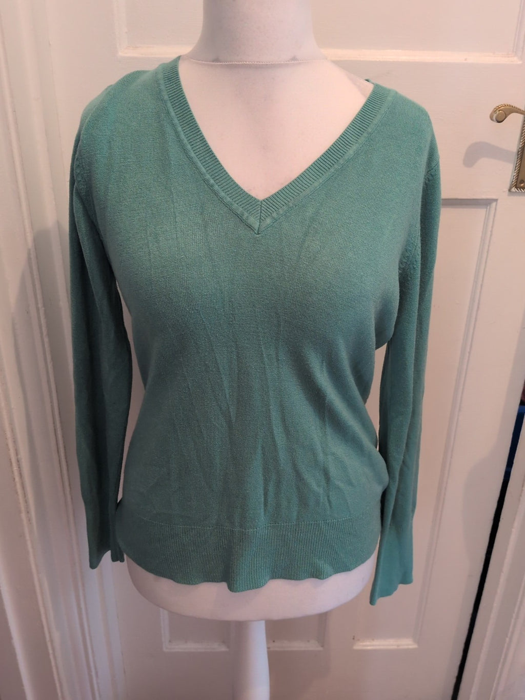 George 18 Duck Egg V Neck Jumper
