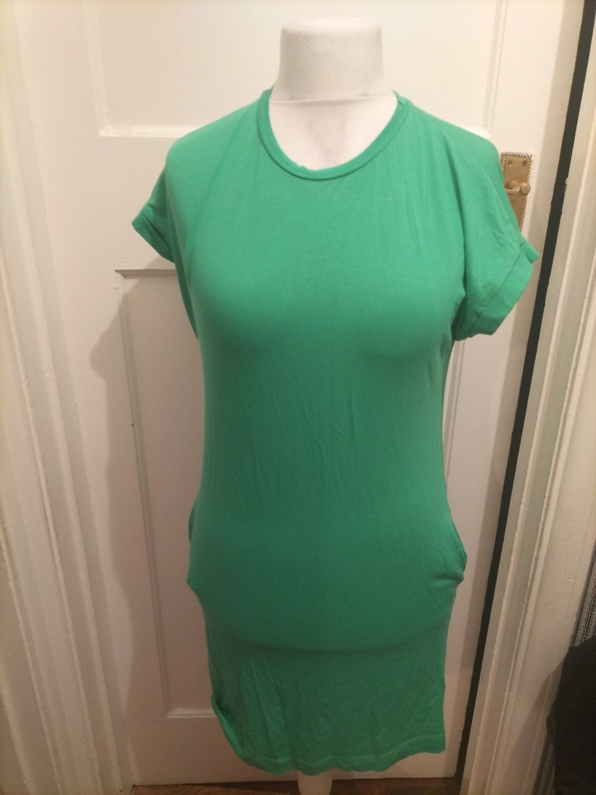 Ladies George Size 8-10 Green Short Sleeved Dress