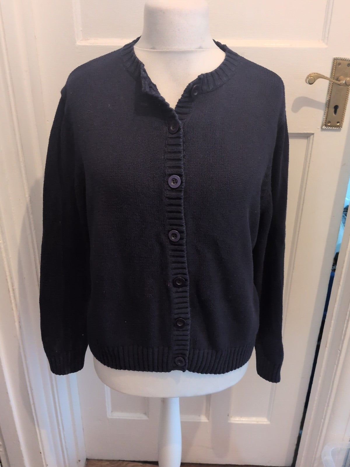 EWM 14-16 Navy Cardigan Cotton Small Mark On Front
