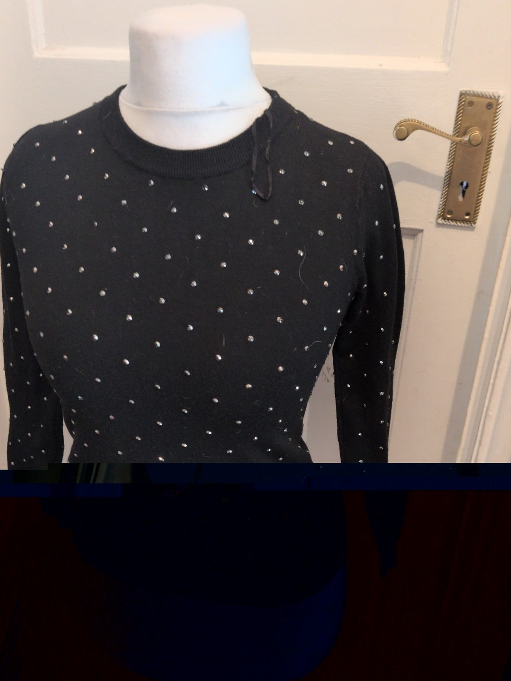 Primark XS Black With Silver Studs Jumper