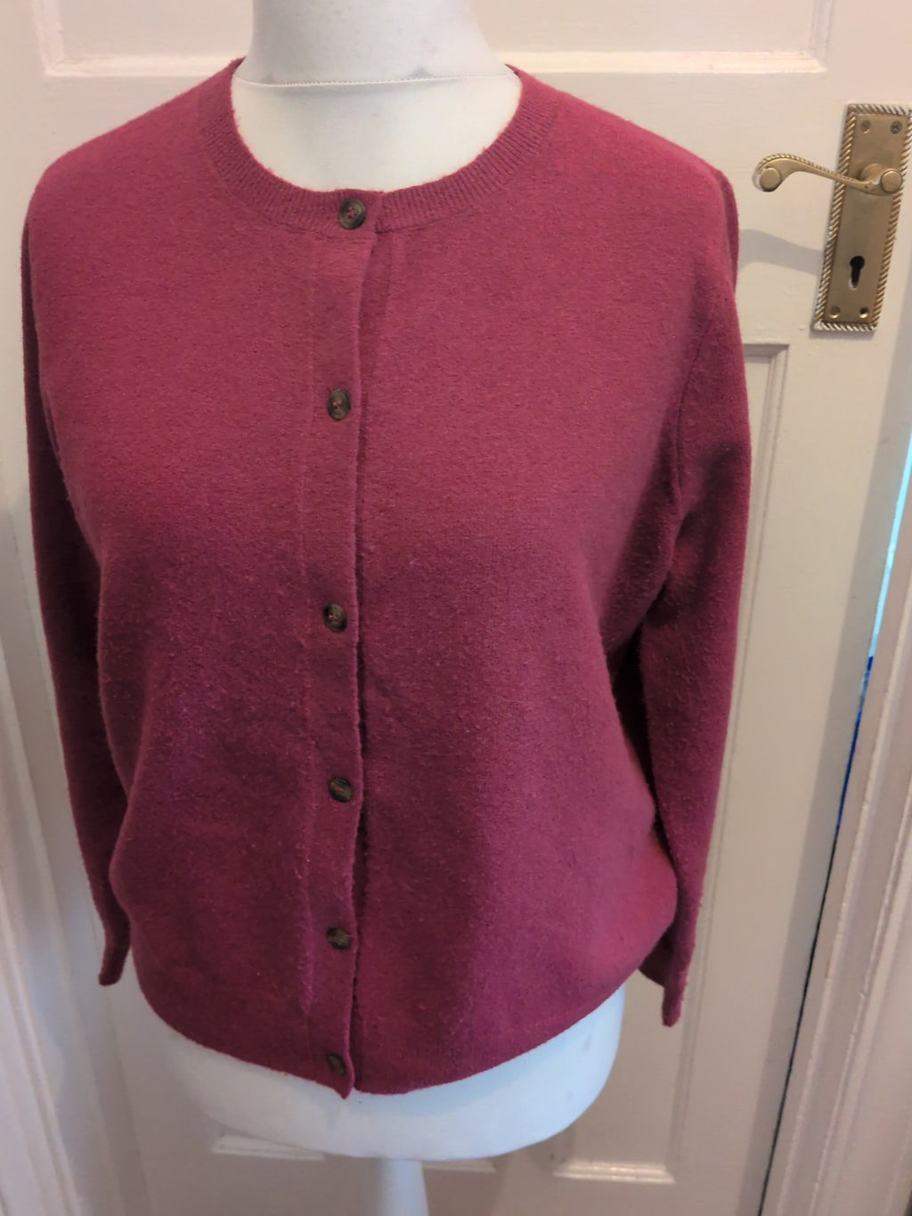 Tu Woman 16 Purple Round Neck Cardigan