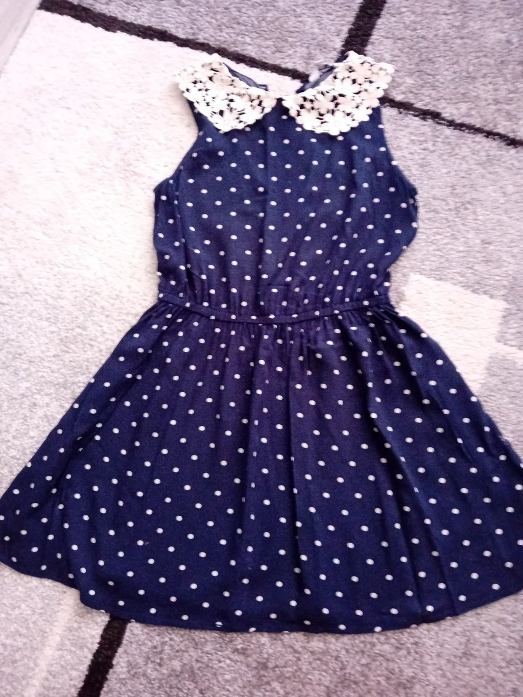 Girls Dress Age 13 Newlook Navy/white Spotted Free Delivery