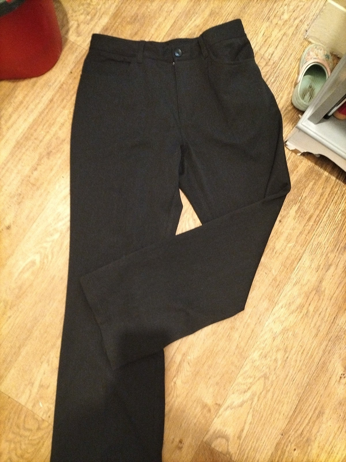 Mens Autograph Size 34x29 Black Pinstripe Trousers