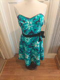 Ladies Brand New Strapless Party Dress Size 14 Bay, Green/ Blue