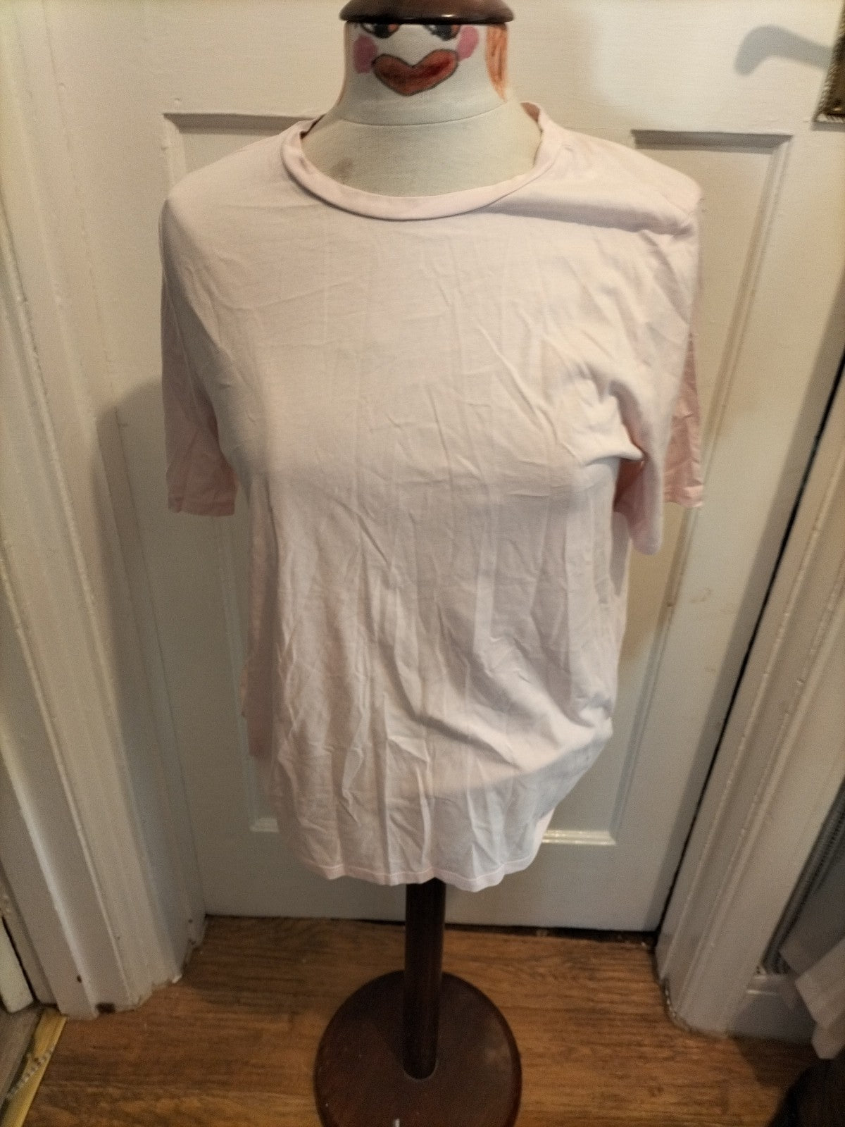 Ladies Marks And Spencer Size 12 Crew Neck Pink Short Sleeve Tshirt