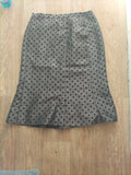 Ladies Size 10 Bronze And Black Polkadot Lined Skirt