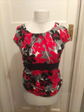 Ladies Per Una Size 12 Pink Floral Lined Sleeveless Blouse