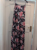 Girls 160cm Pink Black Floral Sleeveless Jumpsuit