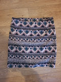 Ladies River Island Size 10 Brown Shade Aztec Short Skirt