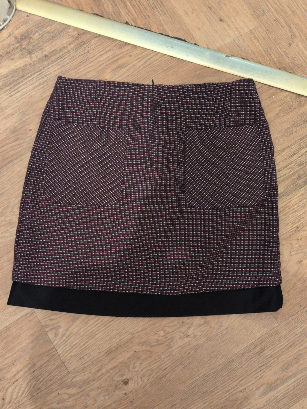 Ladies Tu 14 Brown Patterned Knee Length Straight Skirt