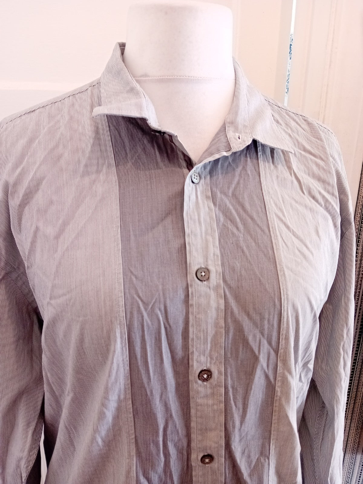Ted Baker 6 Pinstriped Navy Long Sleeve Shirt