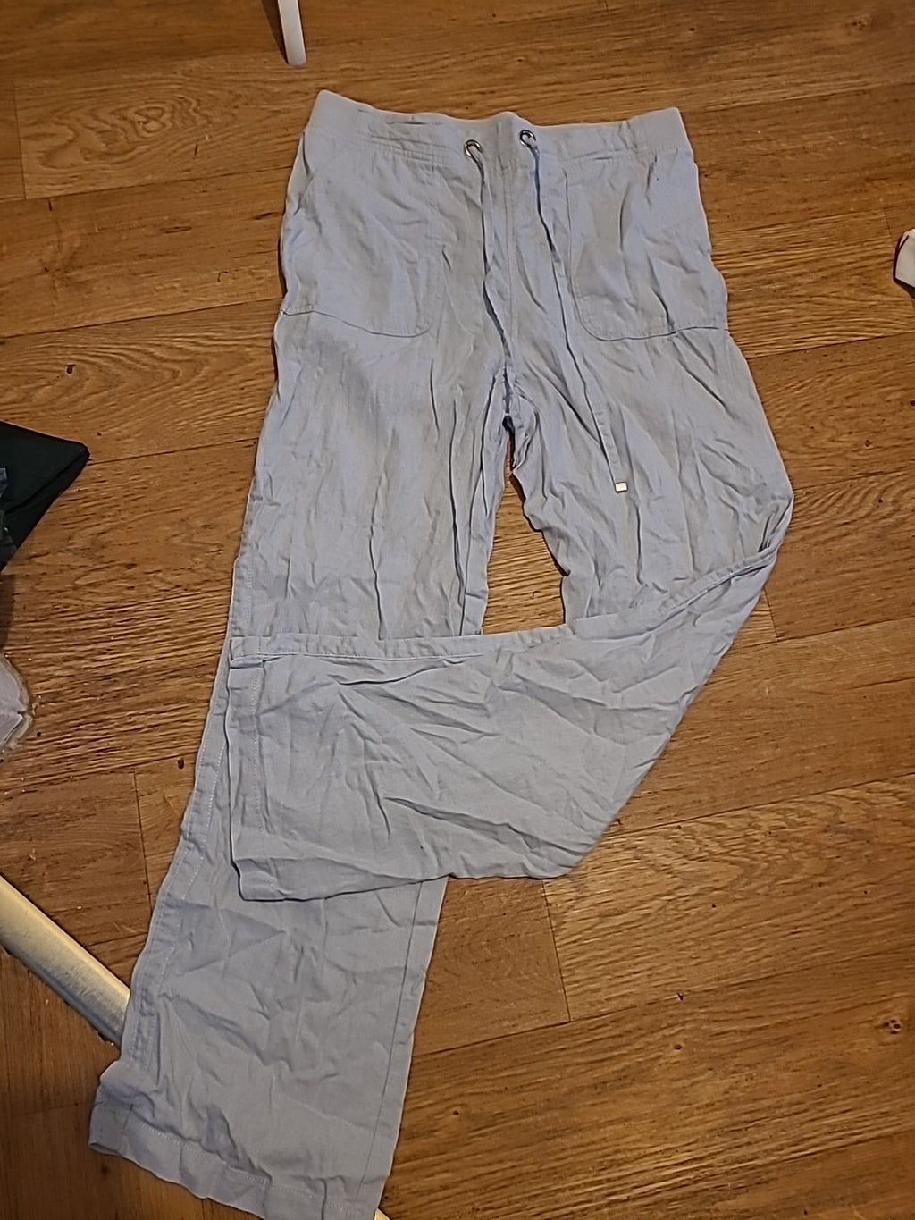 Ladies Peacocks Size 12 Pale Blue Elasticated Trousers