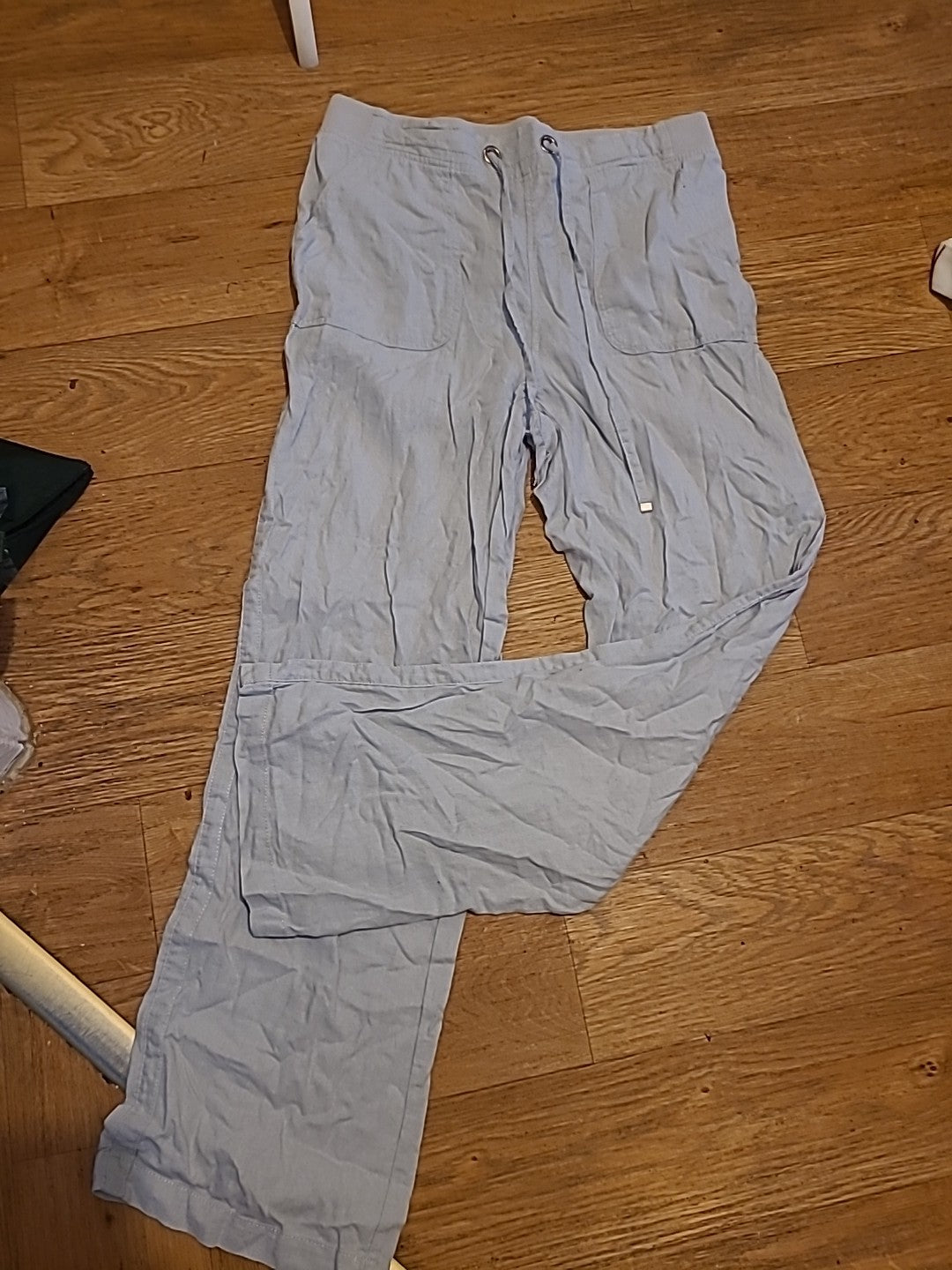 Ladies Peacocks Size 12 Pale Blue Elasticated Trousers