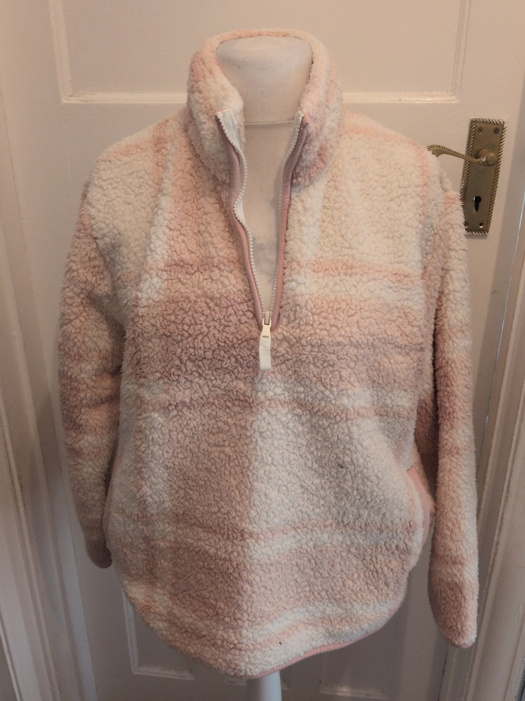 George 12-14 Pink And Cream Fluffy Pyjama Jumper