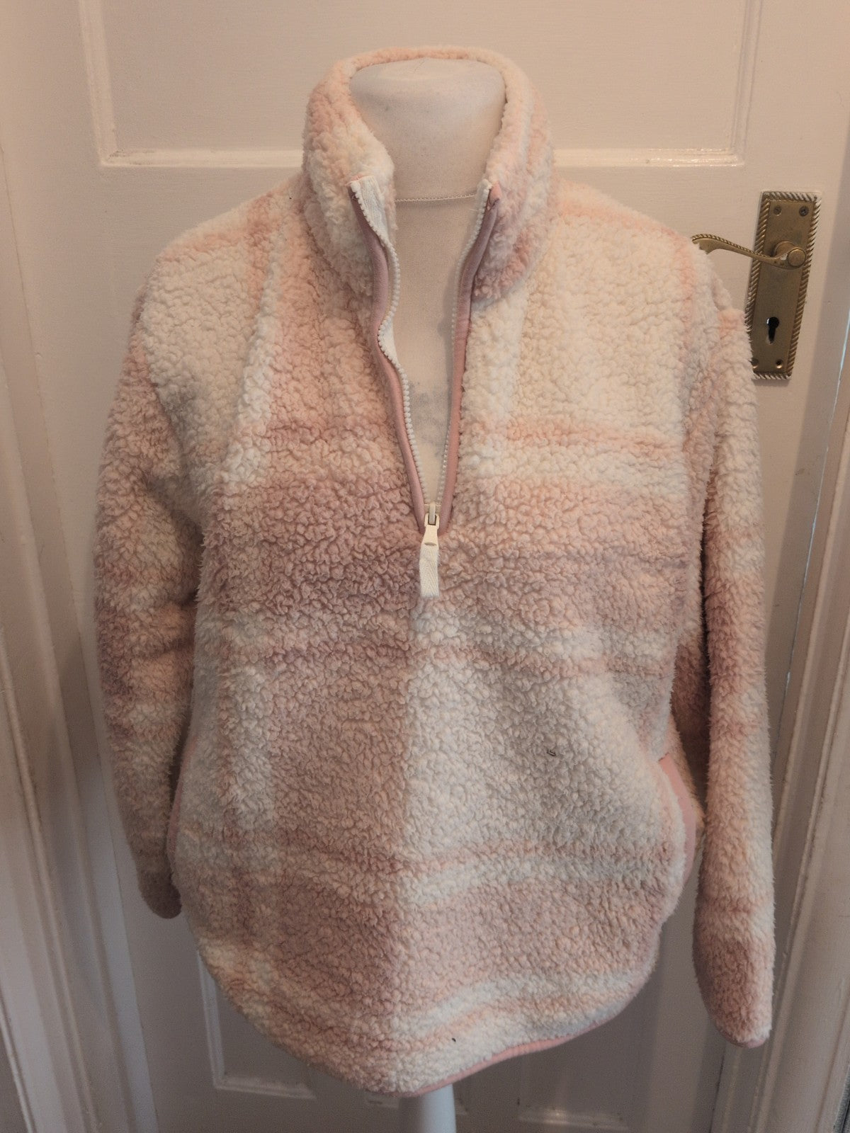 George 12-14 Pink And Cream Fluffy Pyjama Jumper