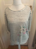 Ladies Debenhams Size 14 Striped Floral Blouse