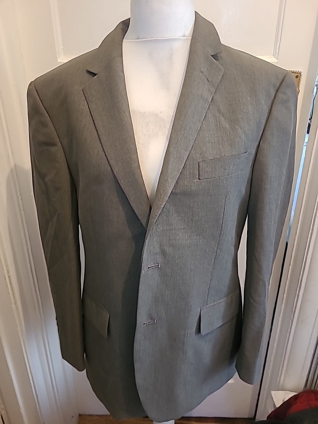 Mens Marks And Spencer Tailoring Size 40 Short Beige(Looks Grey) Suit Jacket