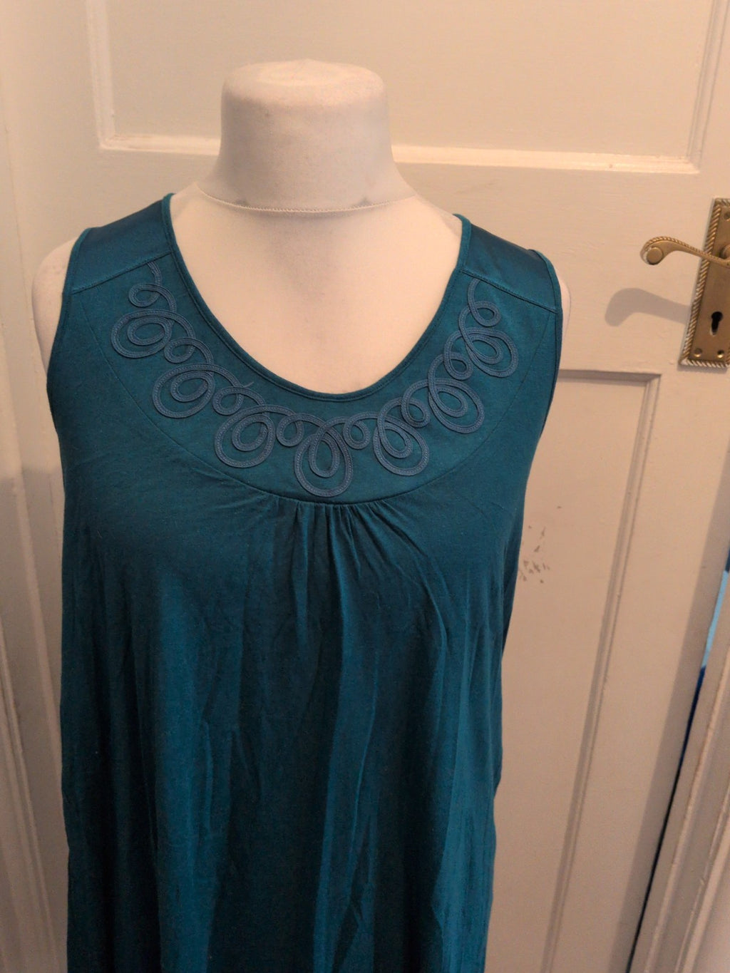 Large Teal Sleeveless Dress