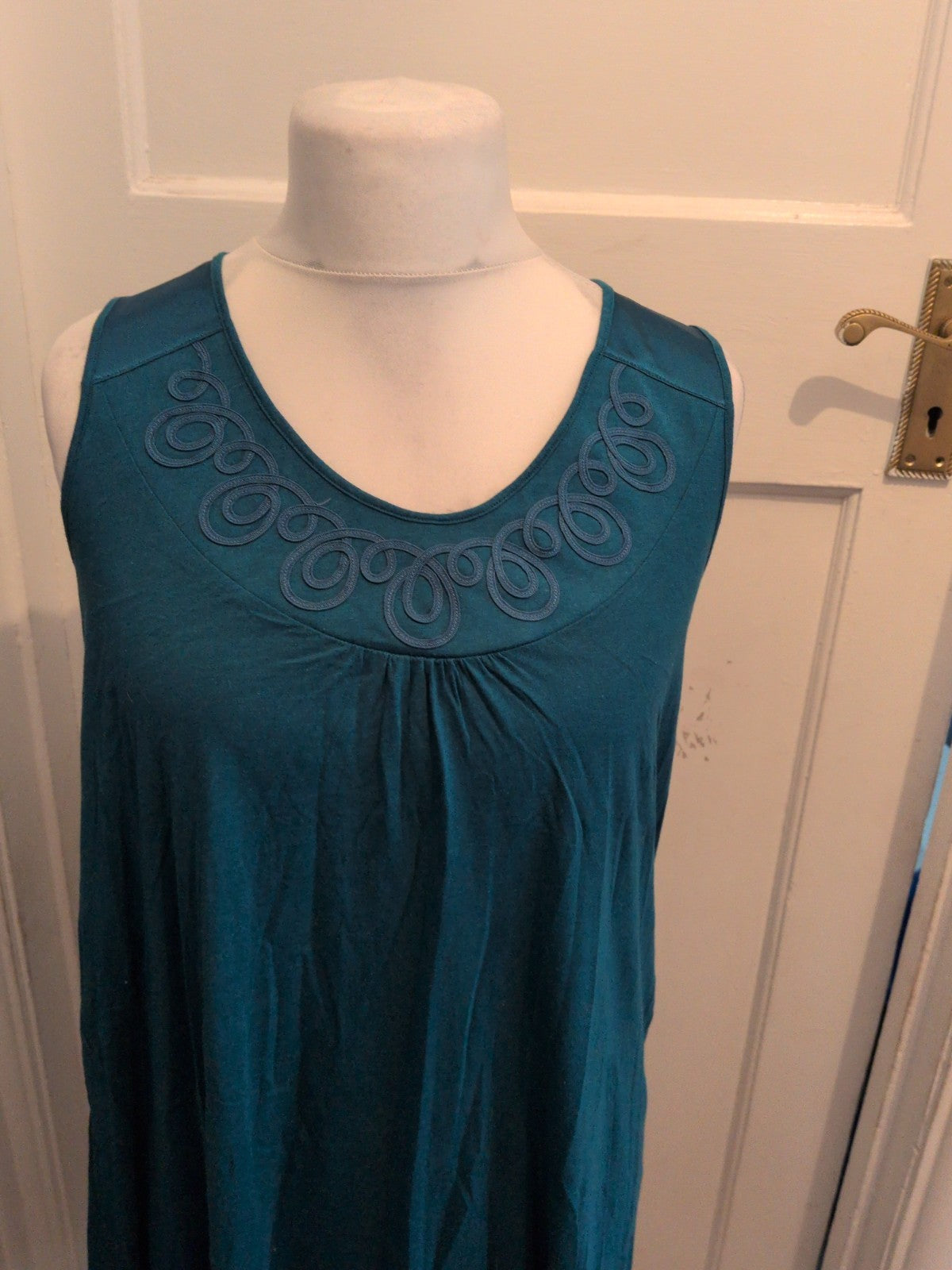 Large Teal Sleeveless Dress