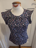 Ladies Trespass Size XS Black Floral Short Sleeved Blouse