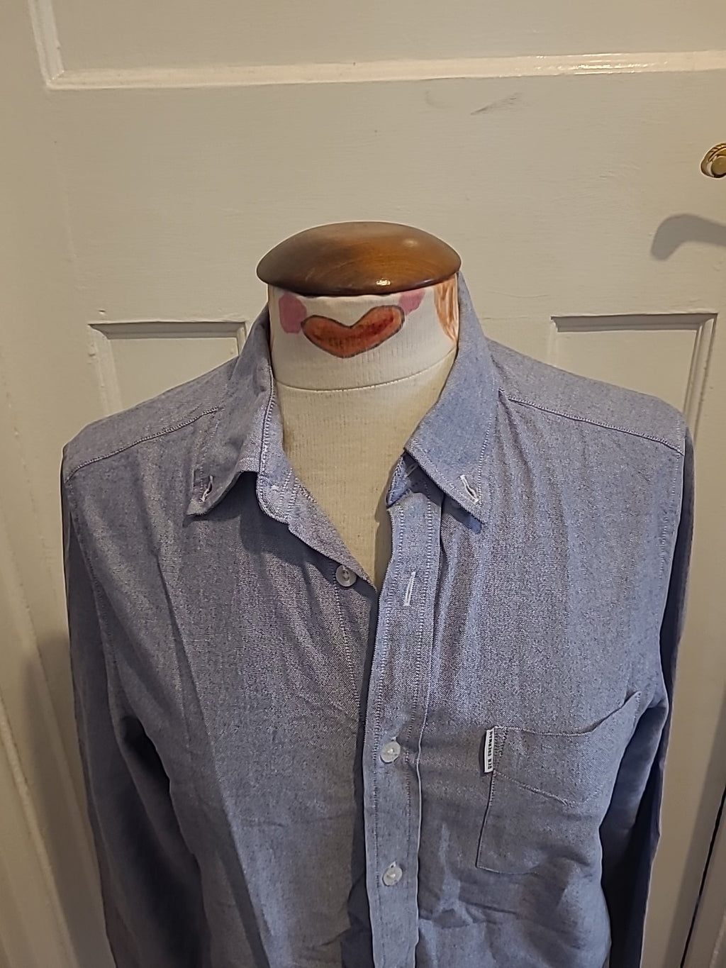 Mens Ben Sherman Size Small True Oxford Denim Colour Long Sleeved Shirt