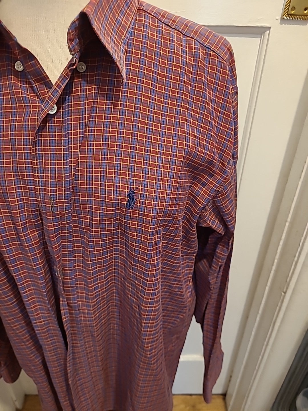 Mens Shirt Ralph Lauren Size Large Red Check