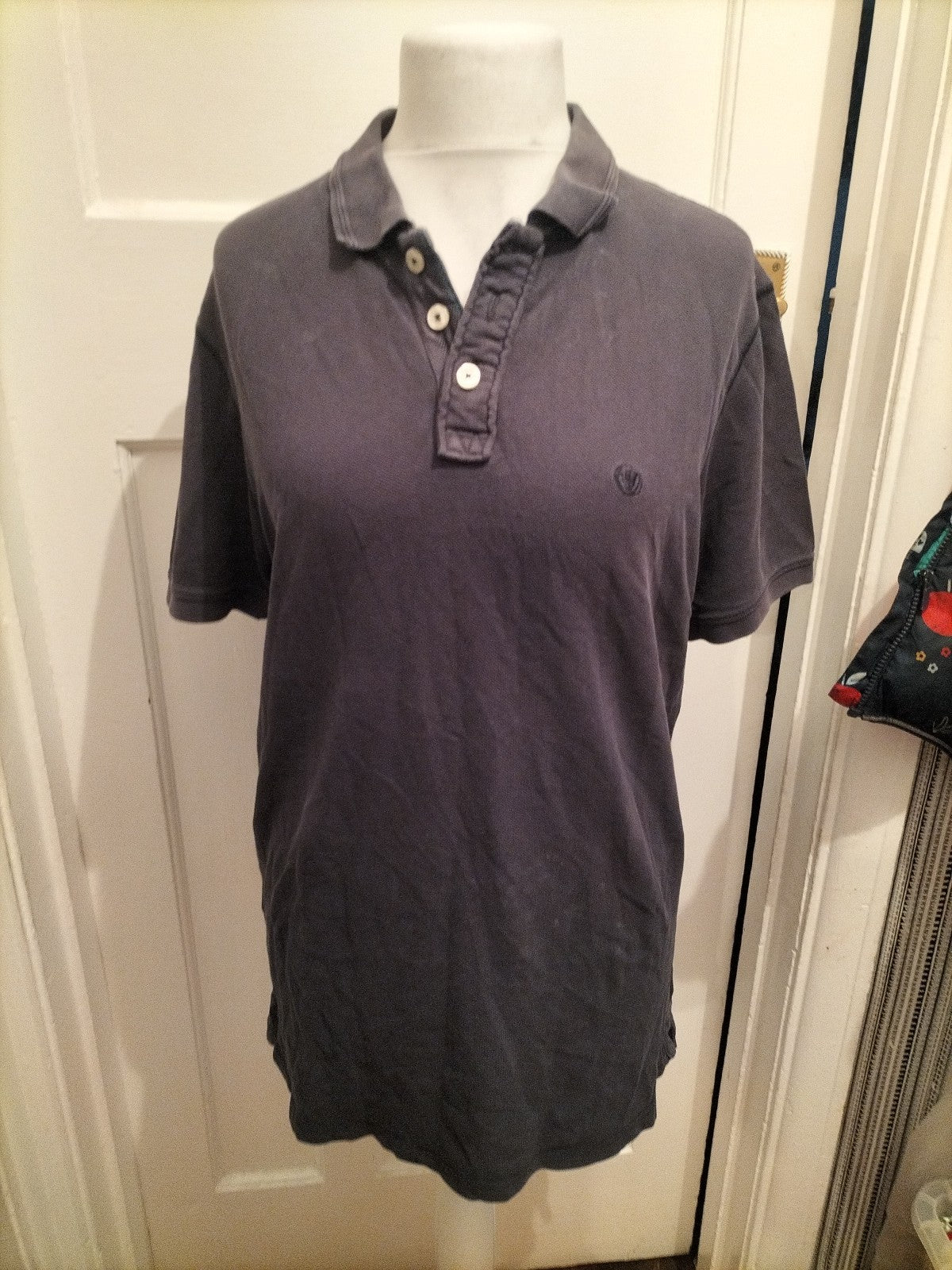 Mens Fat Face Size Medium Navy Collared Short Sleeved Polo