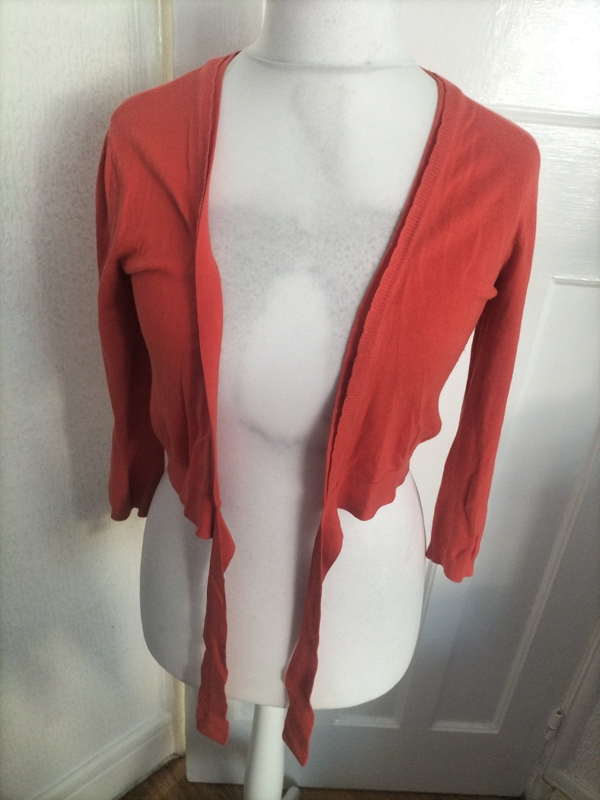 Ladies Wallis Size S Coral Blouse With Tie