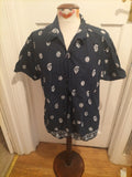 Mens Whispering Smith Size XL Navy/White Patterned Shirt