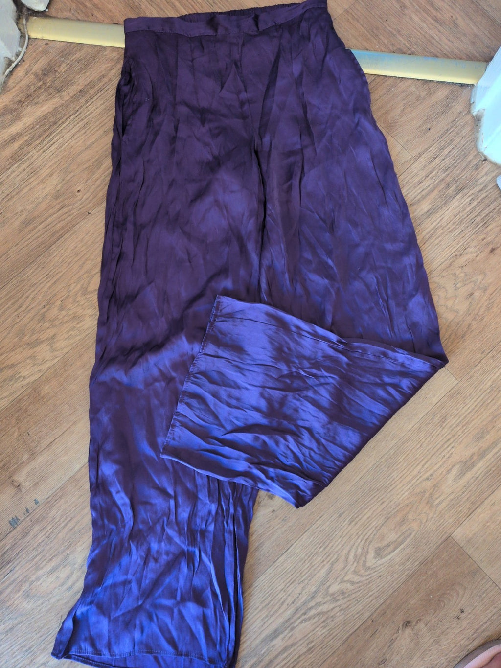 Primark 2XS 4/6 Purple Elasticated Satin Style Pyjama Bottoms