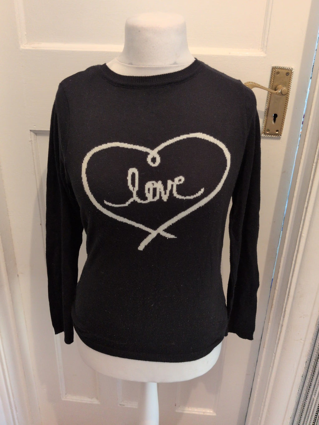 BHS 14 Black Long Sleeve Jumper "Love"