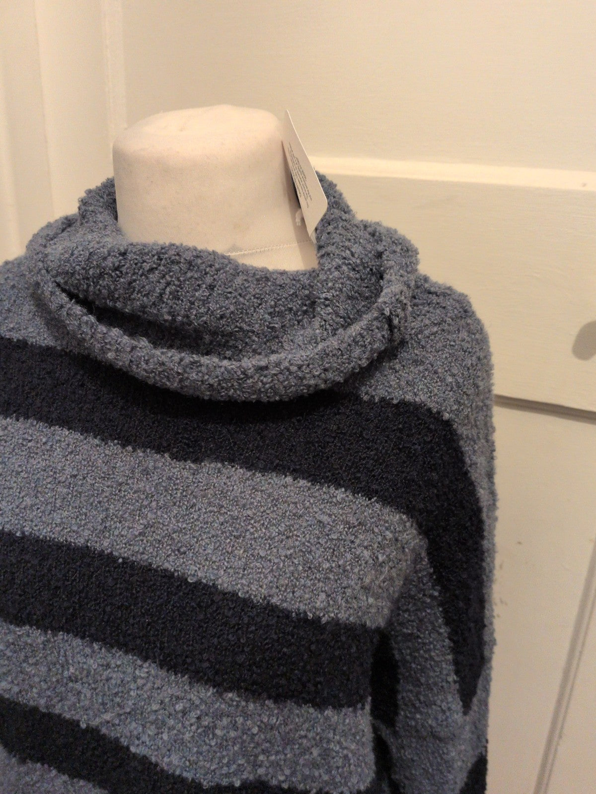 Brand New The Lounge Blue And Navy Jumper High Neck Large