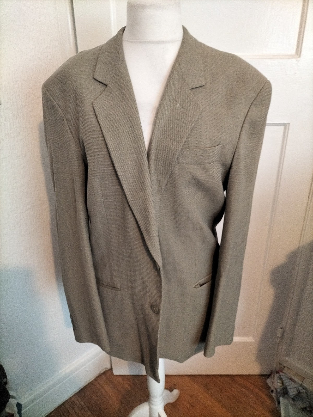 Mens Henry Fox Size 40L Flax/Neutral Padded Tuxedo Jacket