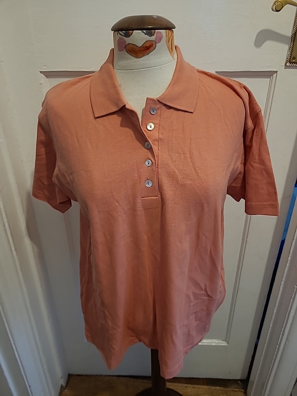 Ladies Compliments Size 14-16 Peach Short Sleeved Polo