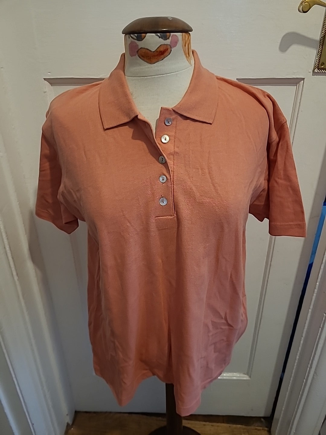 Ladies Compliments Size 14-16 Peach Short Sleeved Polo
