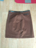 Ladies Marks And Spencers Size 12 Brown Lined 21 Inch Skirt