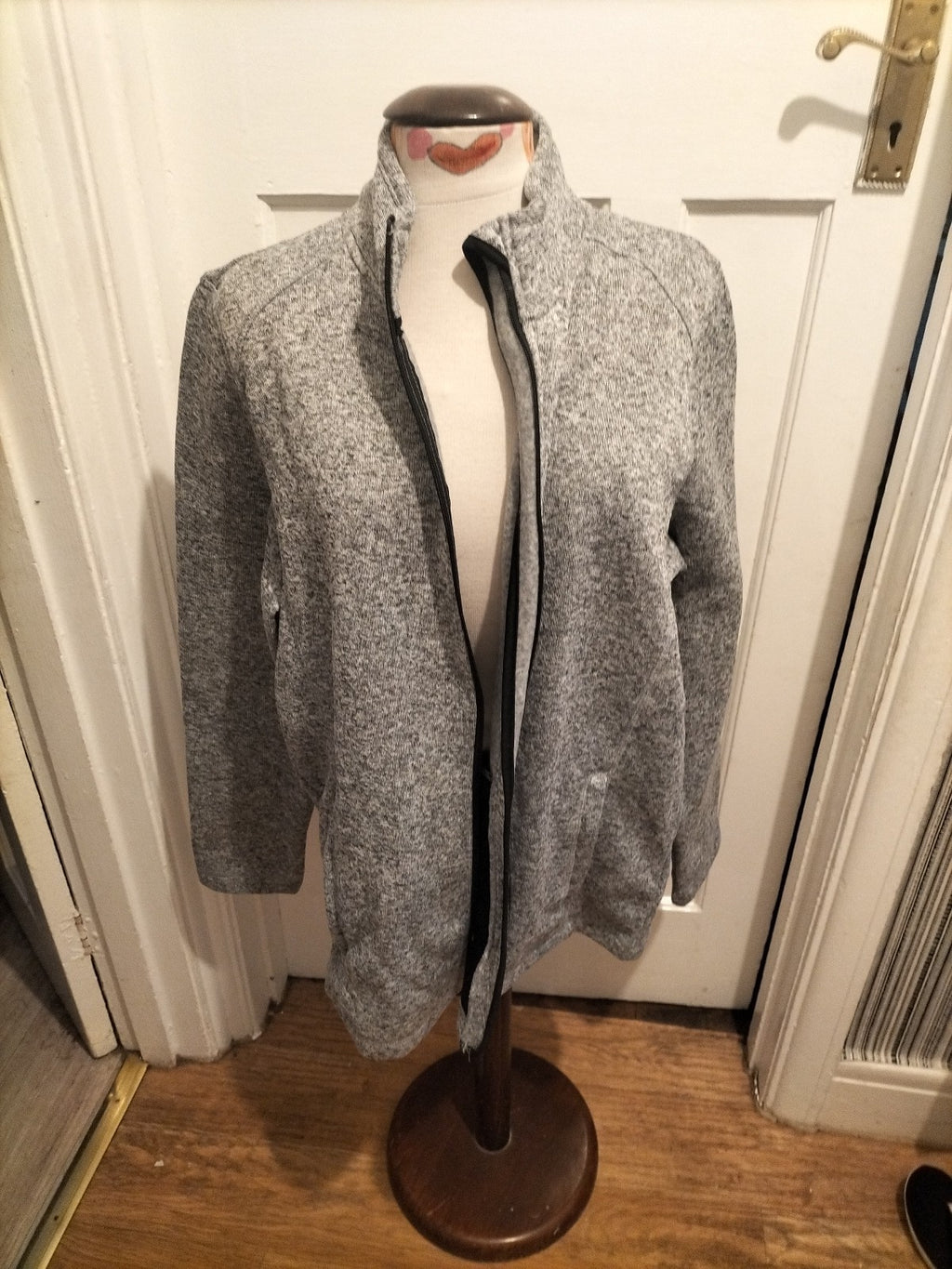 Mens Livergy Size Large Grey Fleck Long Sleeved Zip Through Jacket