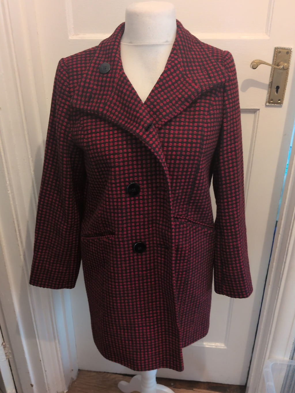 Debenhams Petite 12 Red And Black Lined Jacket