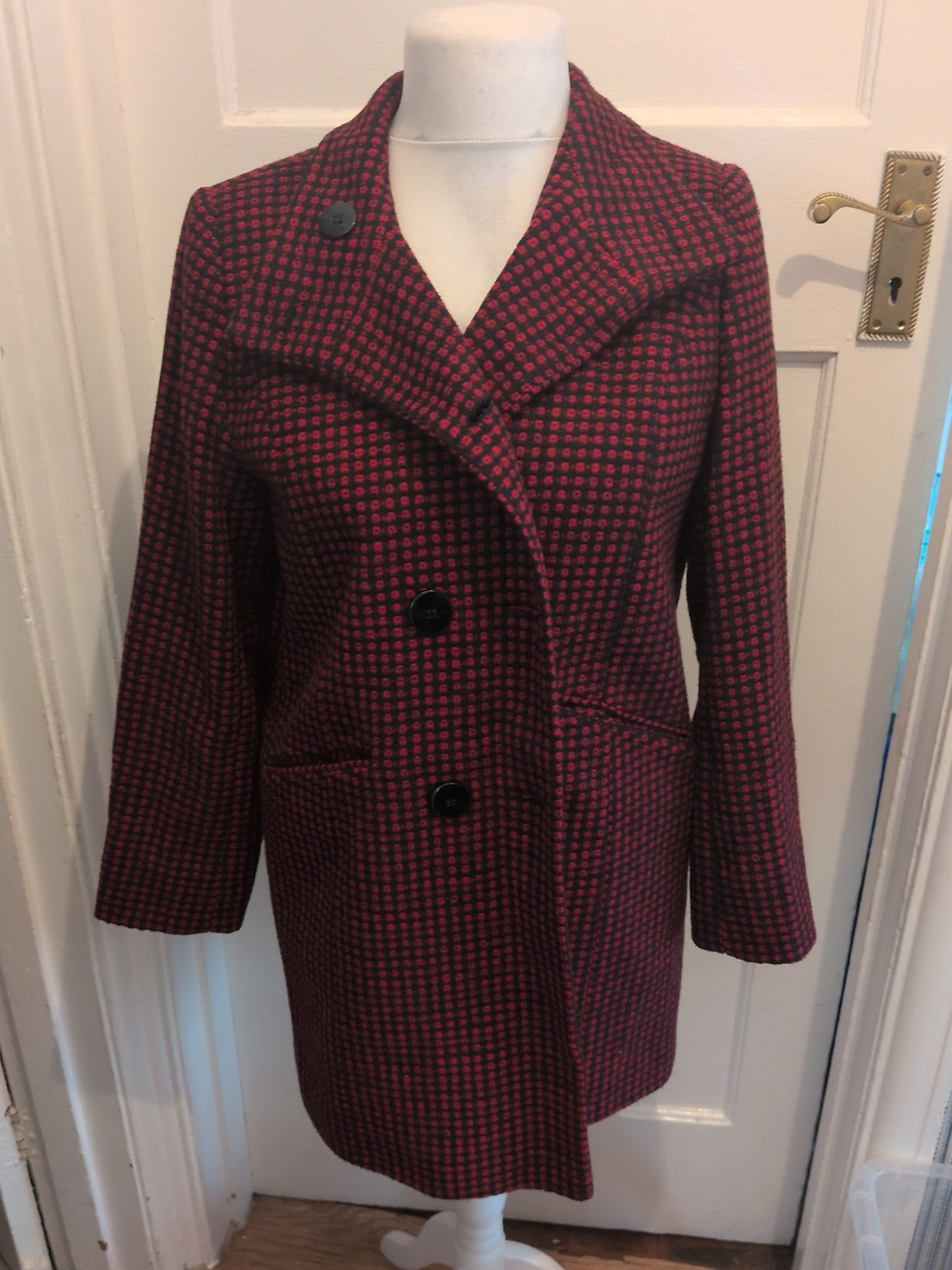 Debenhams Petite 12 Red And Black Lined Jacket