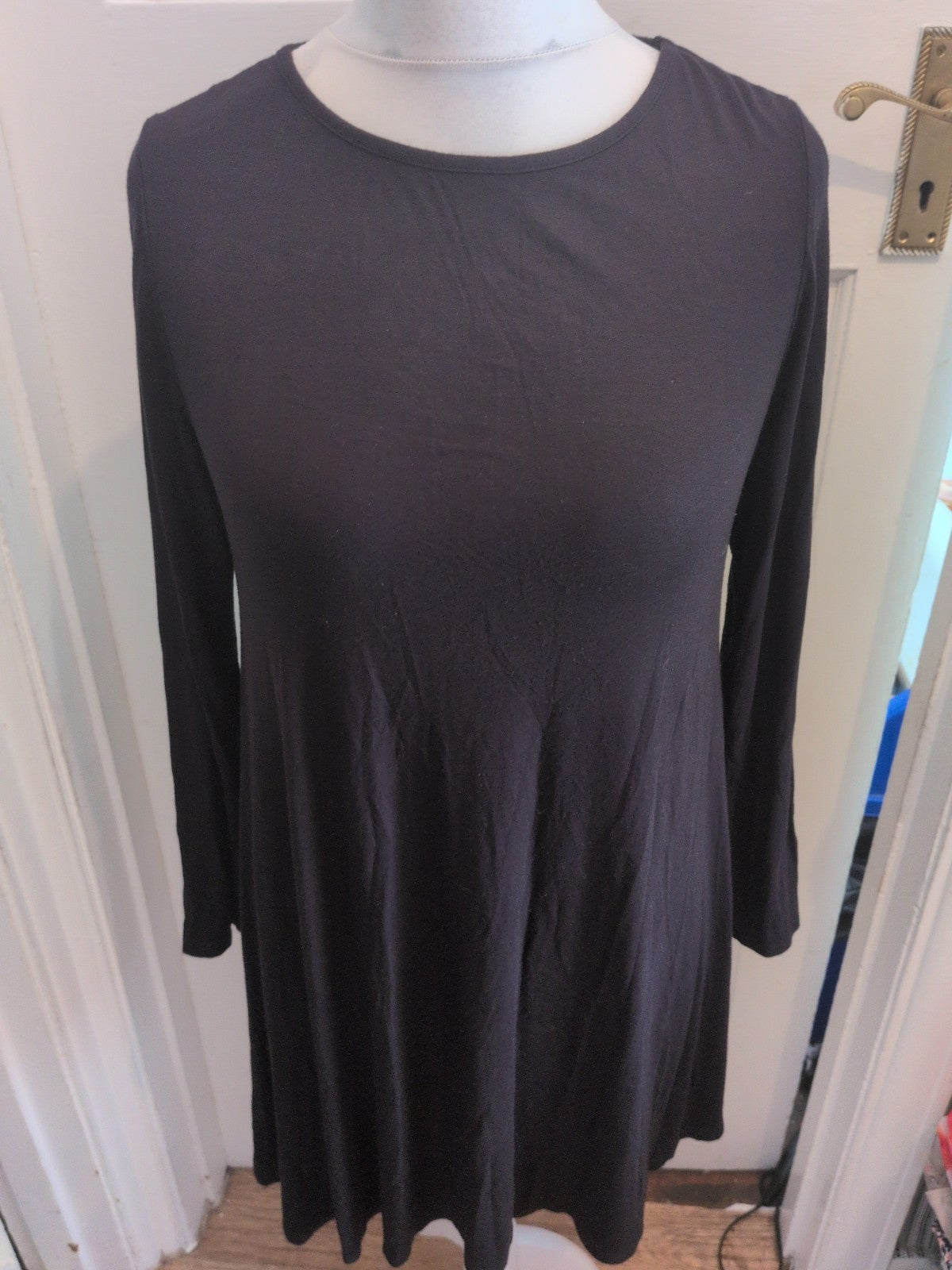 George 12 Black Long Sleeve Midi Dress