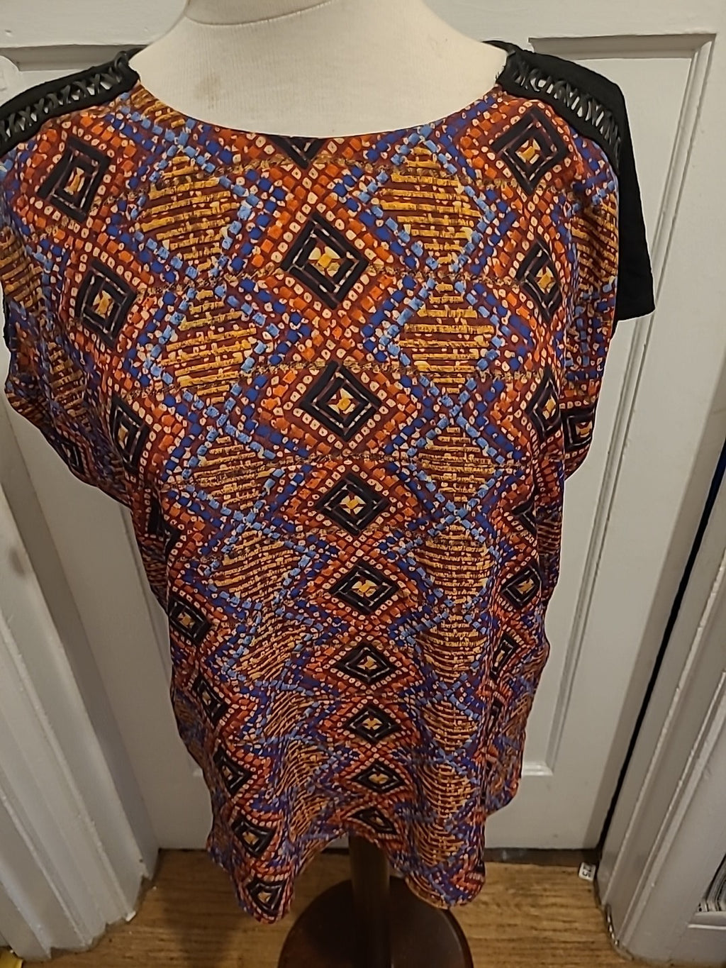 Ladies Marks And Spencer Size 14 Orange Mix Short Sleeved Tshirt