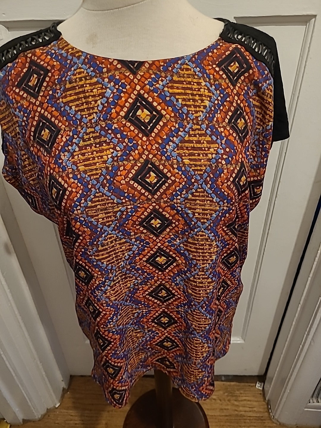 Ladies Marks And Spencer Size 14 Orange Mix Short Sleeved Tshirt