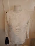 Ladies Zara Basic Size Medium White Long Sleeve Jumper