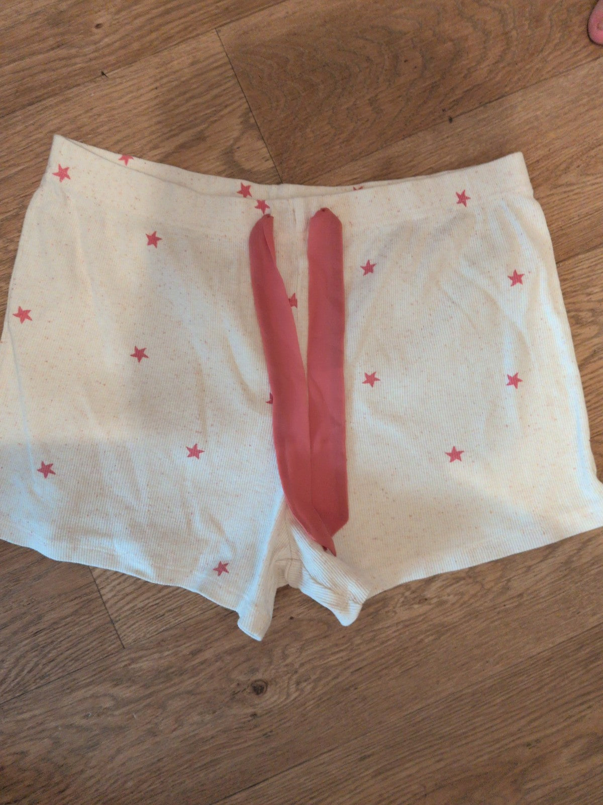 George 12-14 Cream And Pink Star Pyjama Shorts