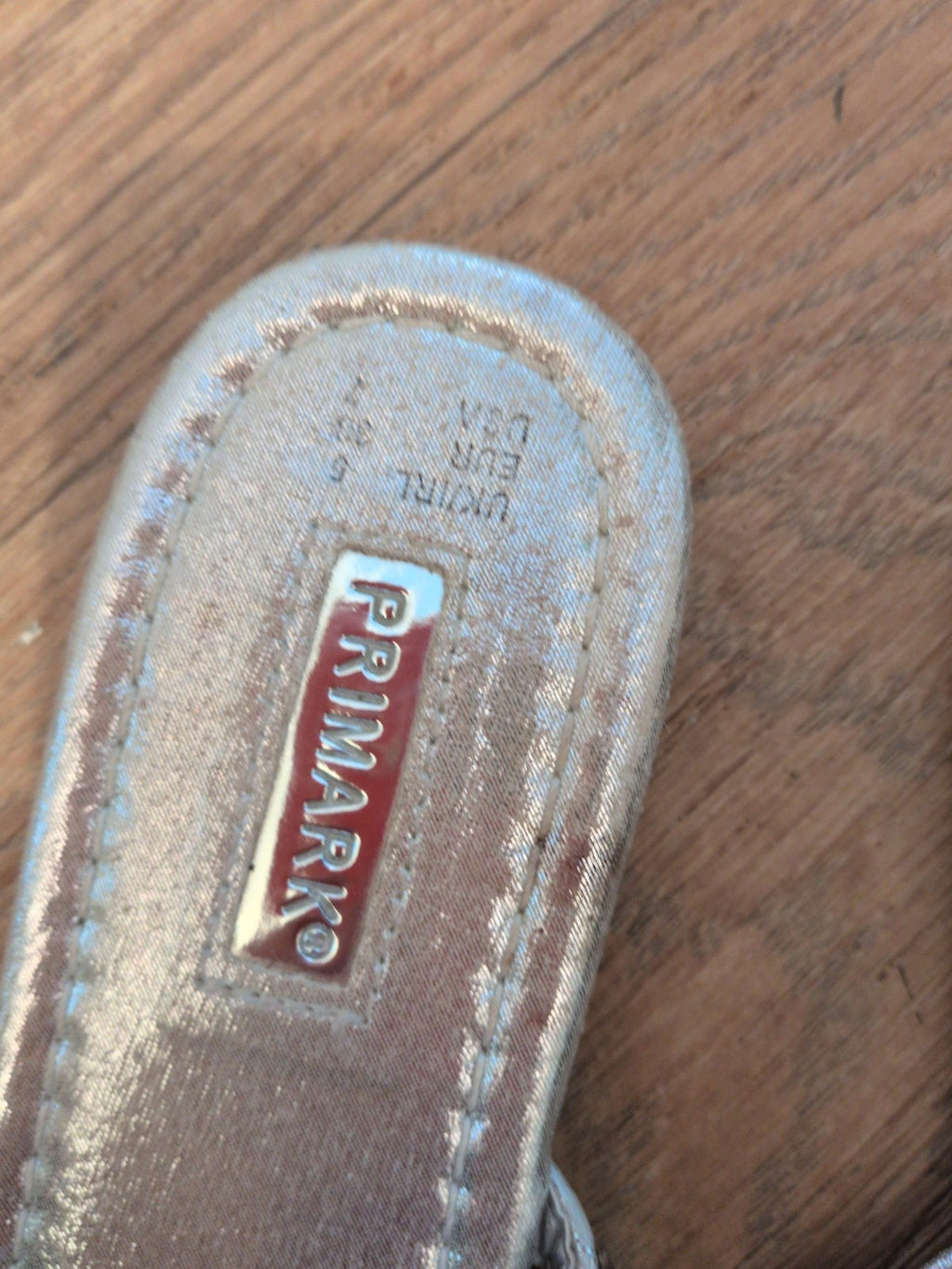 Primark UK 5 Silver Sandals Flip Flop